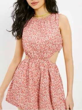 AMERICAN EAGLE | floral cutout romper shorts pockets - size XL